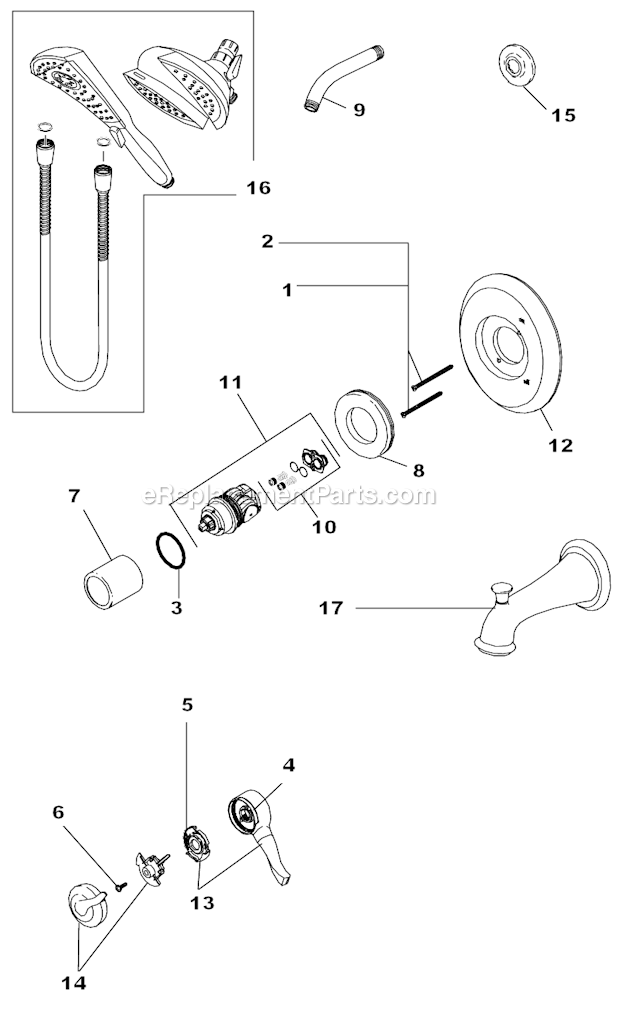 Delta 174939-SS-I Tub / Shower Page A Diagram