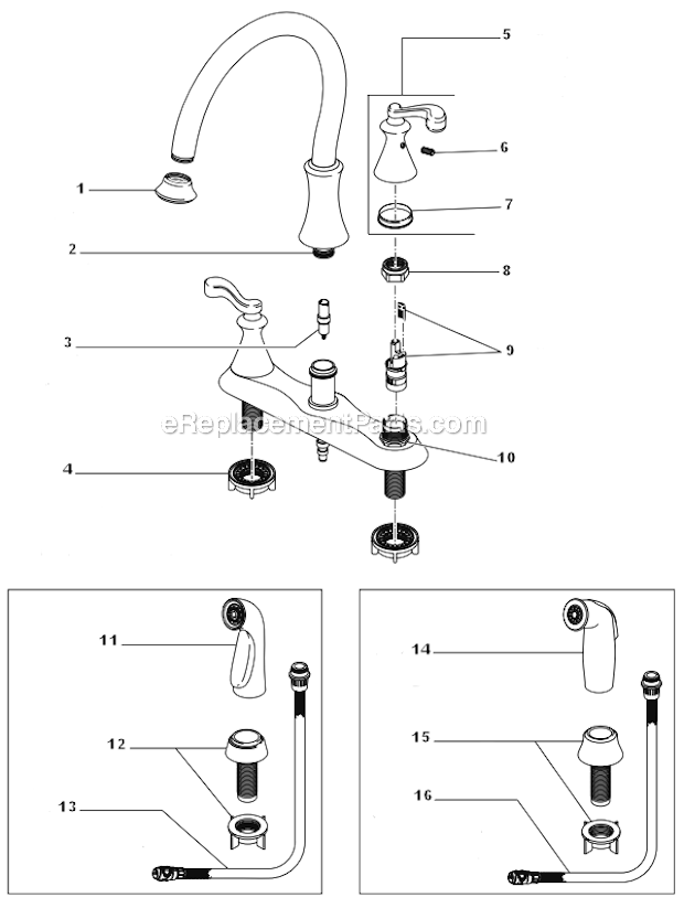 Delta Faucet 21925SS Two-Handle Kitchen Faucet Page A Diagram