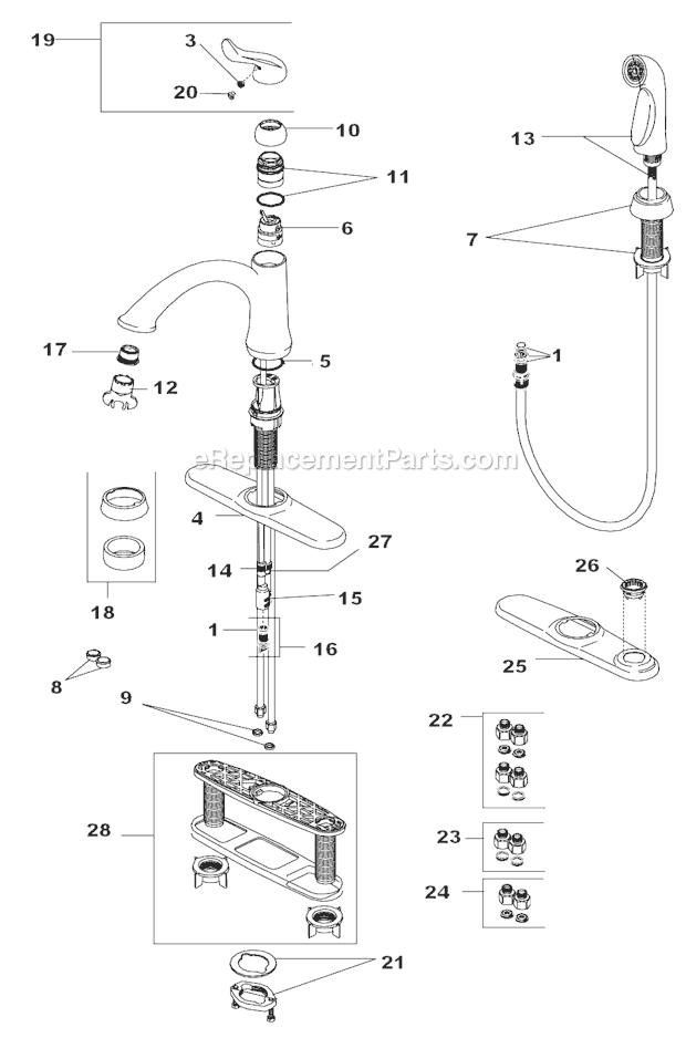 Delta 3353-DST Kitchen Faucet Page A Diagram
