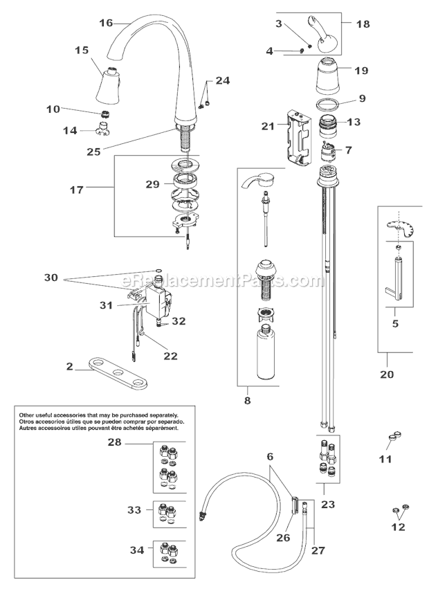 Delta 980T-SSSD-DST Kitchen Faucet Page A Diagram