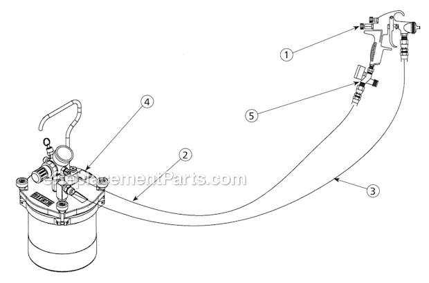 DeVilbiss 98-3141 2 Qt. Pressure Cup with Compact Spray Gun Page A Diagram