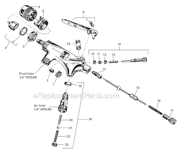 DeVilbiss EGA-503 Touch-Up Manual Spray Gun Page A Diagram