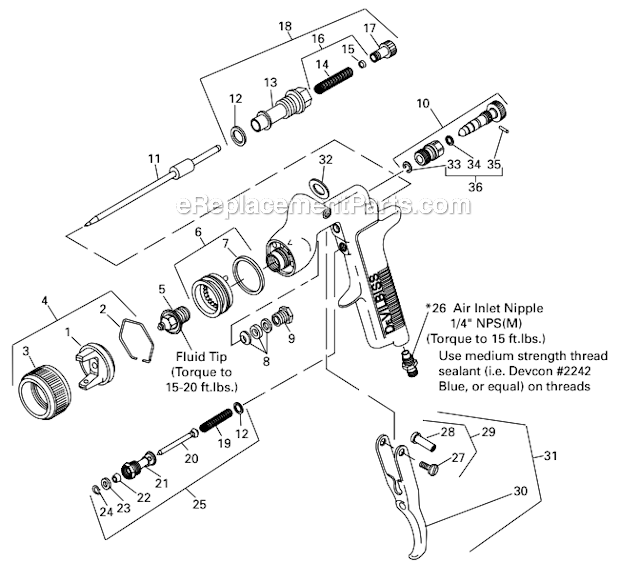 DeVilbiss PRI-612G Gravity Feed Primer Gun/Cup Page A Diagram