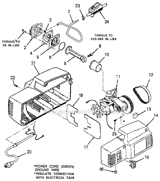 DeVilbiss WB-100D Type 0 Permanently Lubricated Air Compressor Page A Diagram