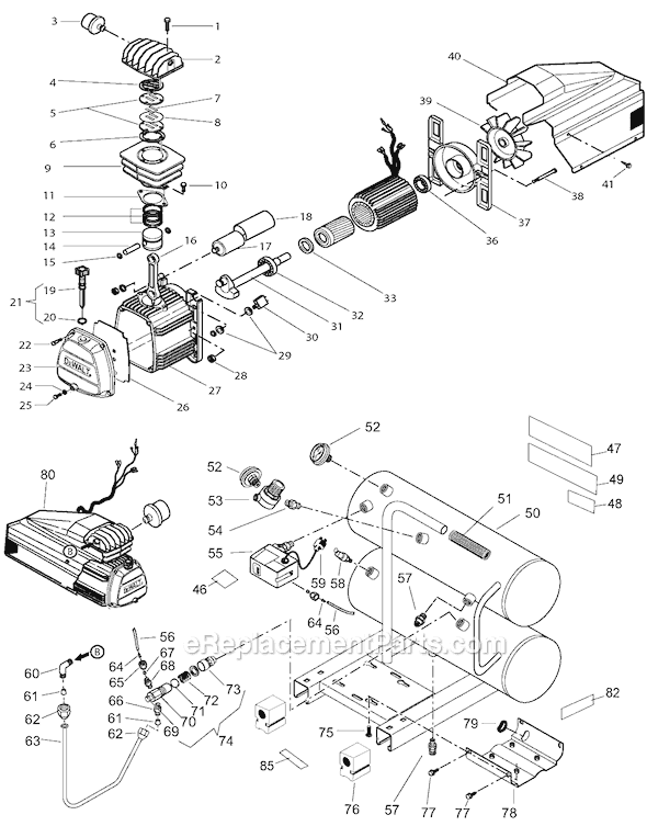 DeWALT AM782HC4V Type 2 Compressor Page A Diagram