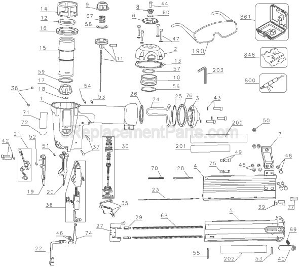 DeWALT D51238 Type 1 Brad Nailer Kit Page A Diagram