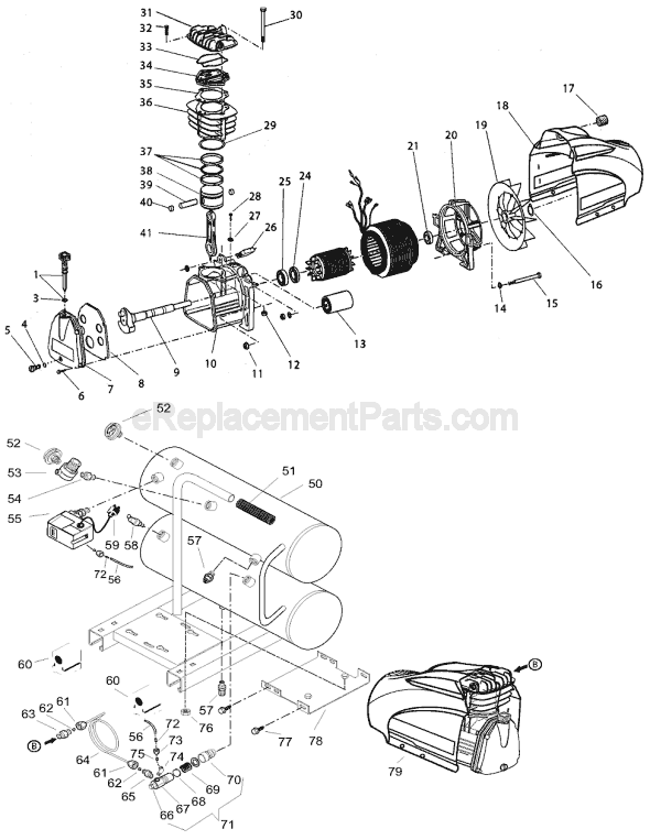 DeWALT D55151 Type 3 Compressor Page A Diagram