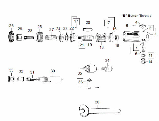 Dotco 10B2000 Heavy Duty Grinder Page A Diagram