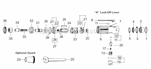Dotco 10K1031-36 Inline Grinder Page A Diagram