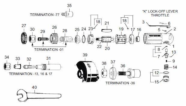 Dotco 10K2502 Heavy Duty Grinder Page A Diagram