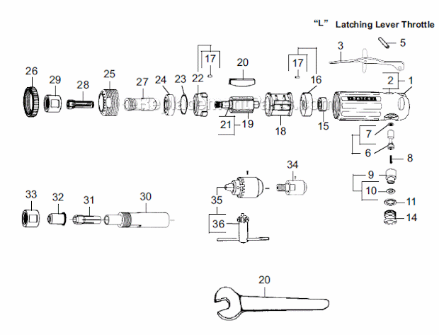 Dotco 10L2005 Heary Duty Grinder Page A Diagram