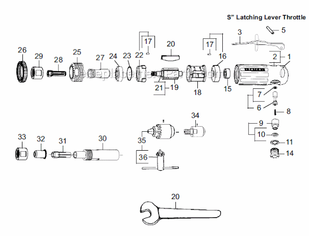 Dotco 10S2000 Heary Duty Grinder Page A Diagram