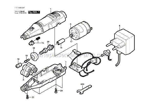 Dremel 850 Cordless Rotary Tool Page A Diagram
