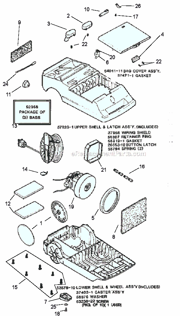 Eureka 3865B Canister Vacuum Page A Diagram