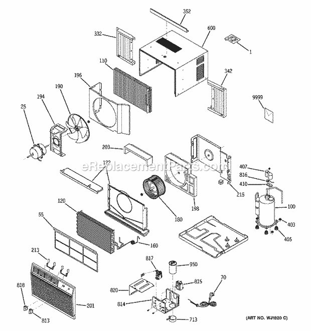 GE AST05LBS1 Room Air Conditioner Room Air Conditioner Diagram