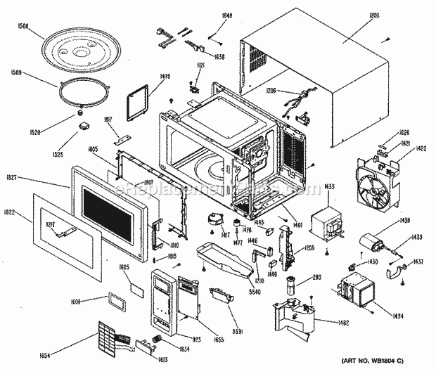 GE JE1025T01 Counter Top Microwave Section Diagram