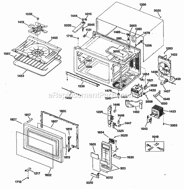 GE JE1425L01 Counter Top Microwave Section Diagram