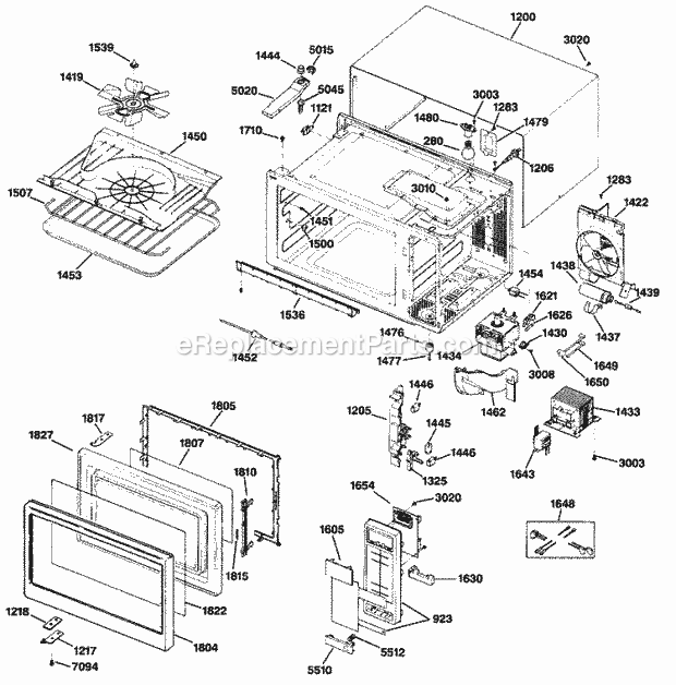 GE JE1468L03 Counter Top Microwave Section Diagram