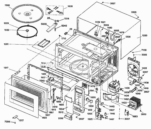 GE JE1540GN01 Counter Top Microwave Section Diagram