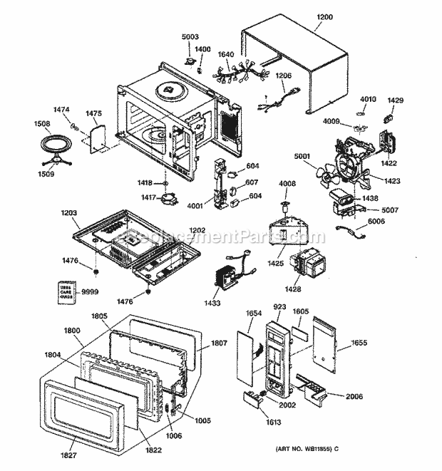 GE JE1840WB01 Counter Top Microwave Section Diagram