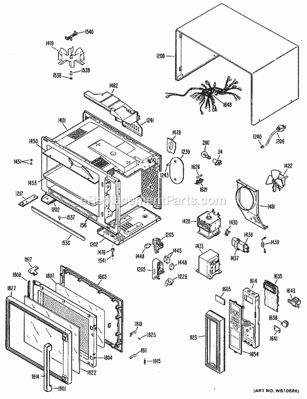 GE JE282101 Counter Top Microwave Section Diagram