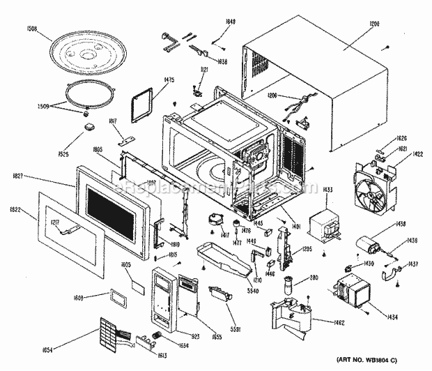GE JE690T010 Counter Top Microwave Section Diagram