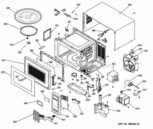 GE JE691TWH01 Ge Microwave Ovens, Coun Section Diagram