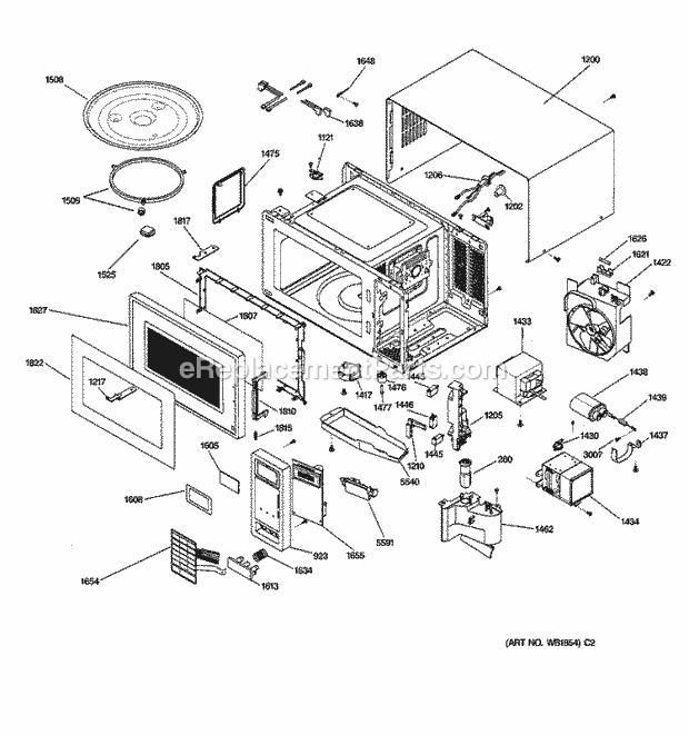 GE JE693TWH01 Counter Top Microwave Section Diagram