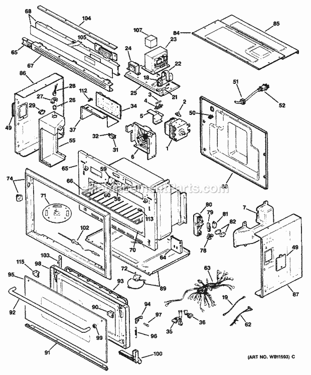 GE JEB100WN01 Counter Top Microwave Section Diagram