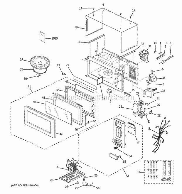 GE JEM25WF001 Counter Top Microwave Microwave Diagram