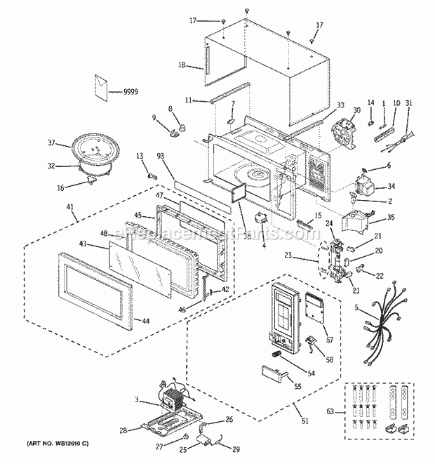 GE JEM31WF001 Counter Top Microwave Microwave Diagram