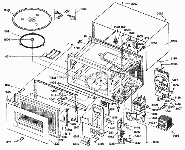 GE JES1400T01 Counter Top Microwave Section Diagram