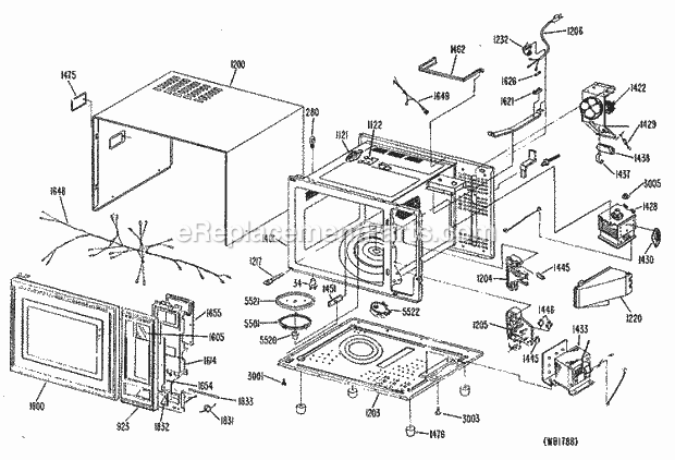 GE JES2812T01 Counter Top Microwave Section Diagram
