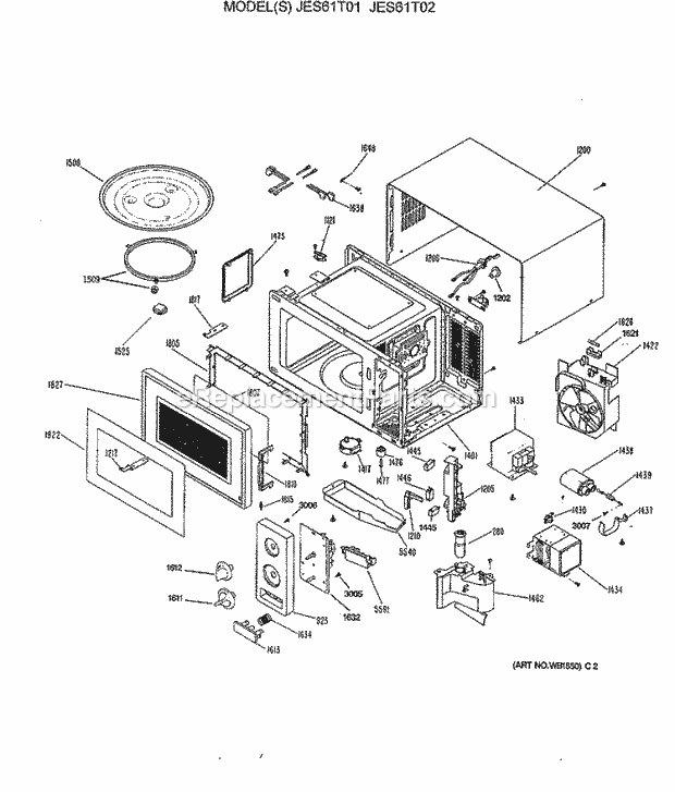 GE JES61T01 Counter Top Microwave Section Diagram