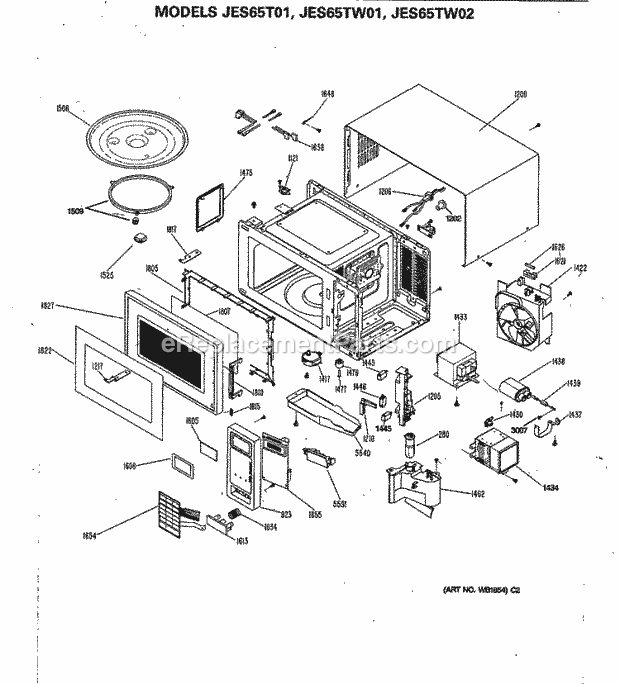 GE JES65TW01 Counter Top Microwave Section Diagram
