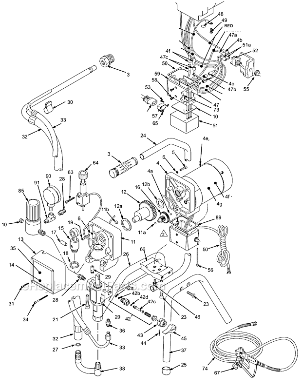 Graco 231-306 (Series A) 490 Airless Paint Sprayer Page A Diagram