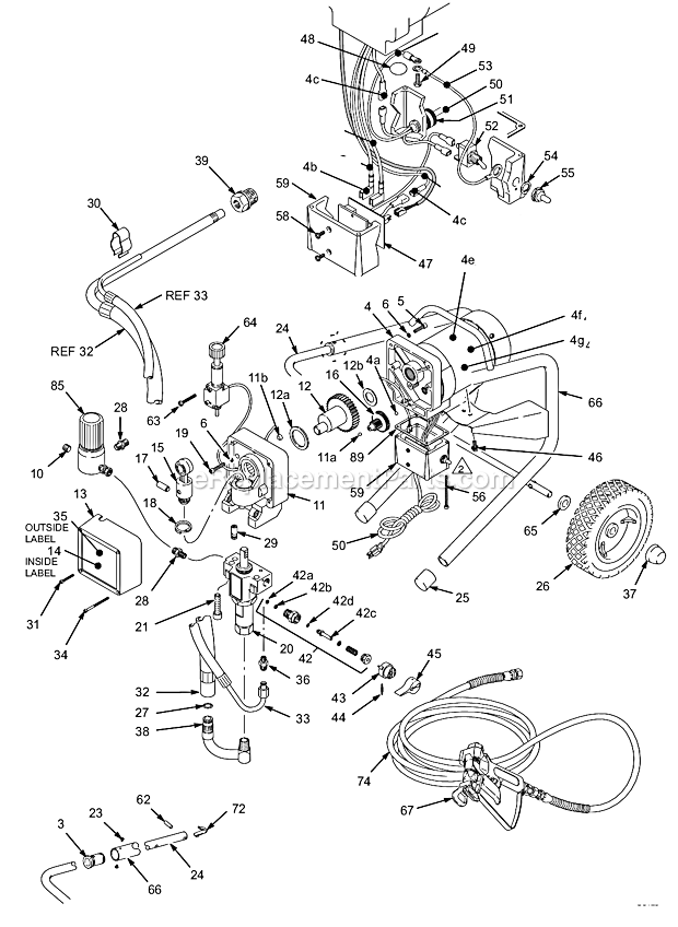 Graco 231-354 (Series A) 490 Airless Paint Sprayer Page A Diagram