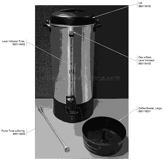 Hamilton Beach 45100 (A) Commercial Coffee Pot Page A Diagram