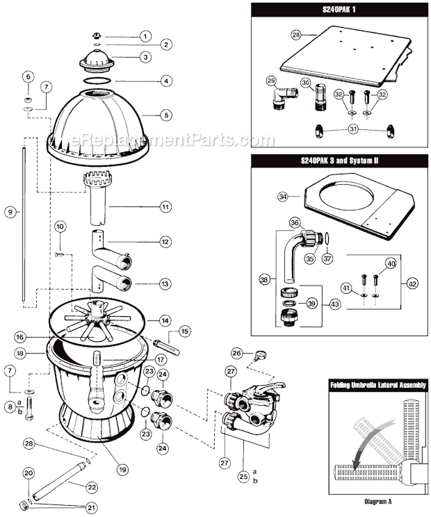 Hayward S240 Sand Filter Page A Diagram