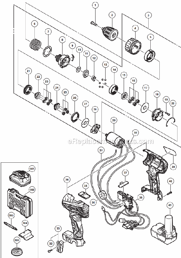 Metabo HPT (Hitachi) DS10DFL2 Cordless Driver Drill Page A Diagram
