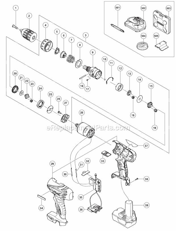 Metabo HPT (Hitachi) DS10DFL Cordless Driver Drill Page A Diagram