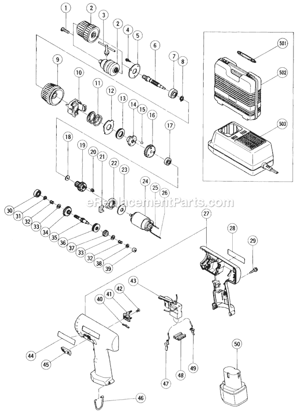 Metabo HPT (Hitachi) DS10DTB 3/8" Cordless Drill Page A Diagram
