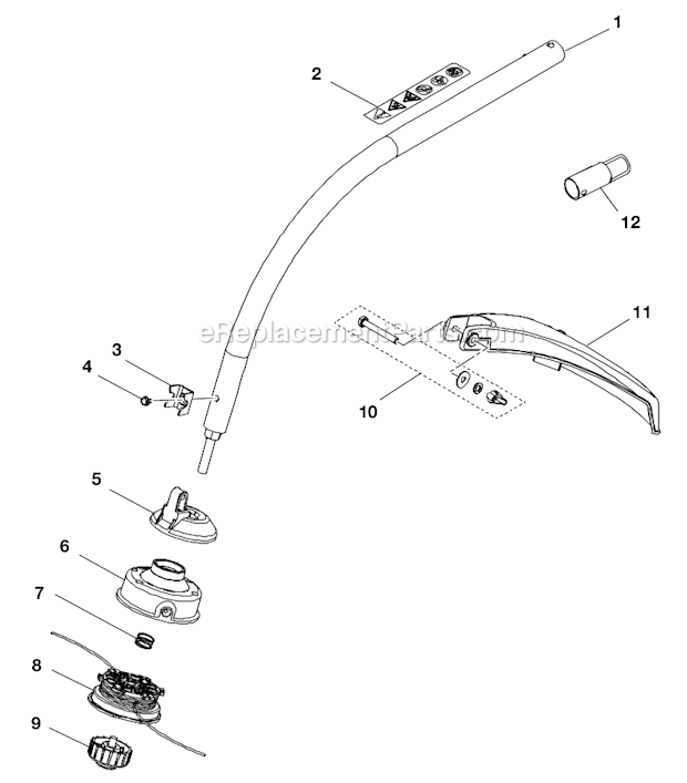 Toro 51952 (260000001 and Up) Curved Shaft String Trimmer Page A Diagram