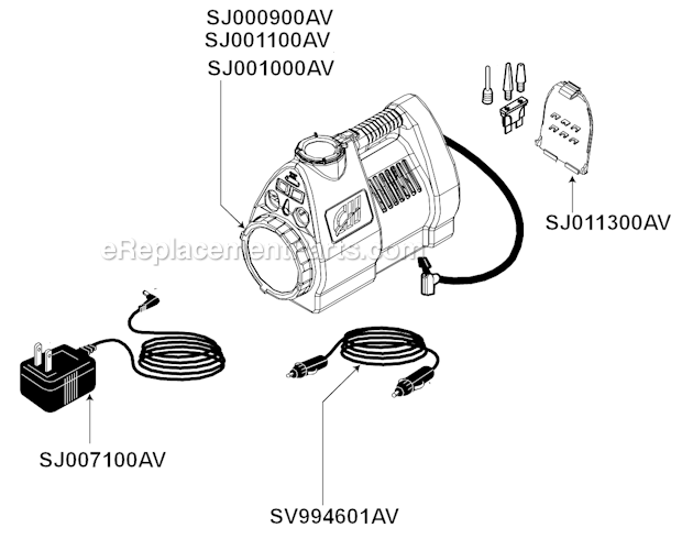 Campbell Hausfeld CC2410 12V Cordless Inflator Page A Diagram