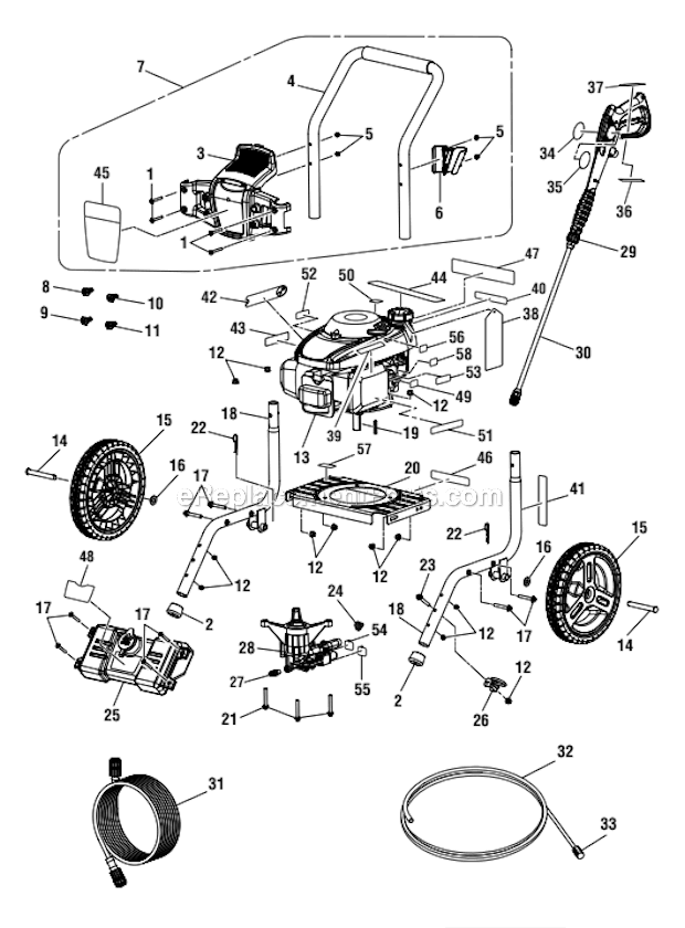 Homelite PS262311 Pressure Washer Page A Diagram