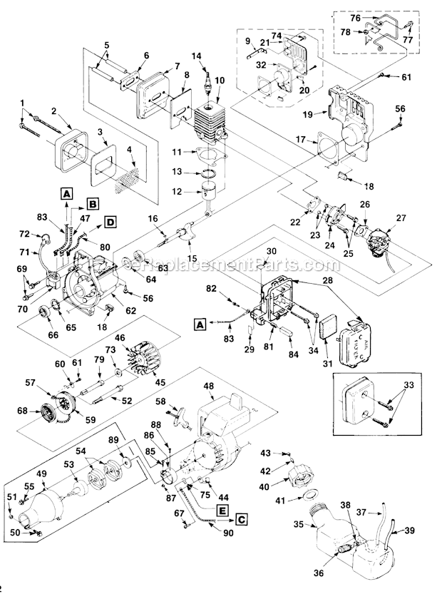Homelite ST385BC (UT-15040-C) String Trimmer Page A Diagram