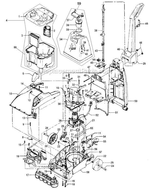 Hoover C3820 SteamVac Page A Diagram
