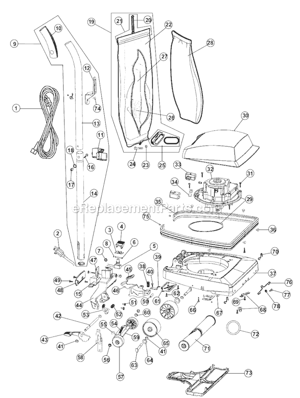 Hoover CH50000 Professional Series Vacuum Page A Diagram