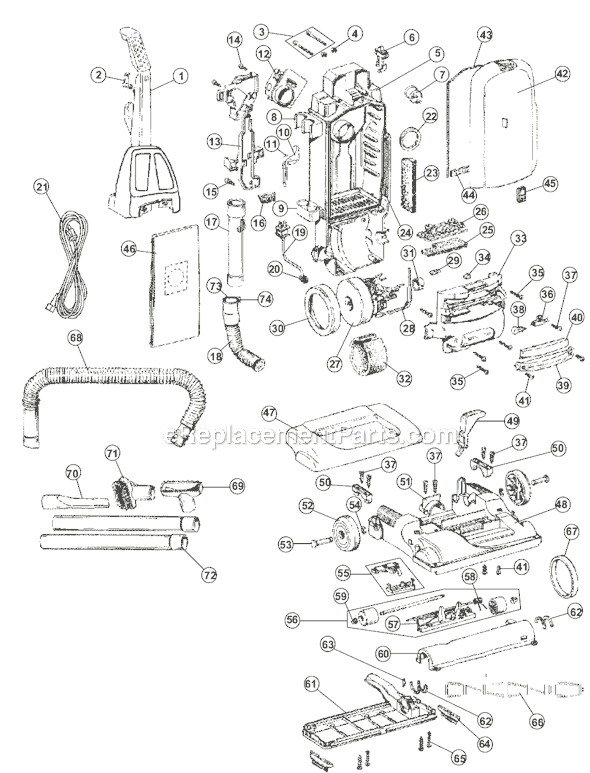 Hoover CH50010 Professional Series Vacuum Page A Diagram