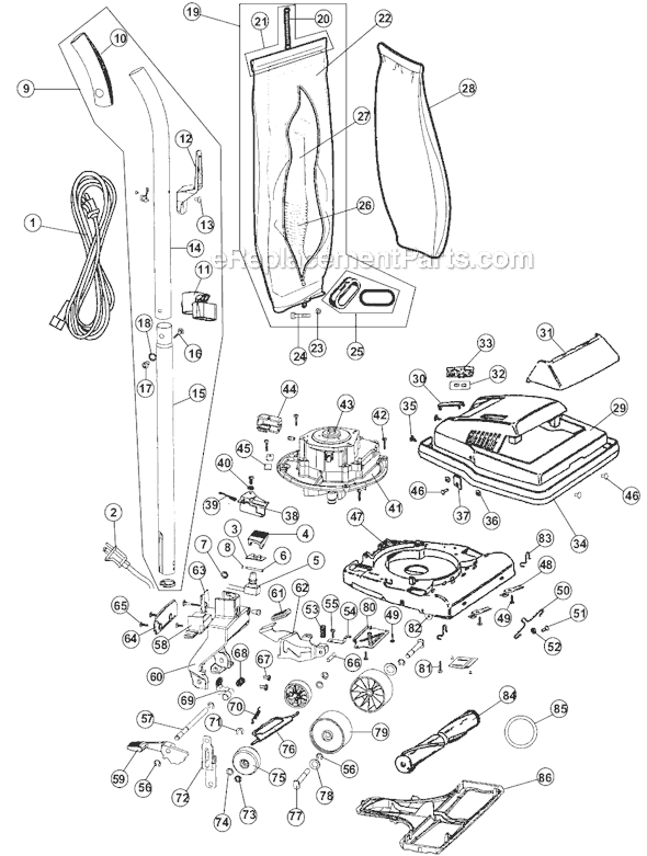 Hoover CH50020 Professional Series Vacuum Page A Diagram